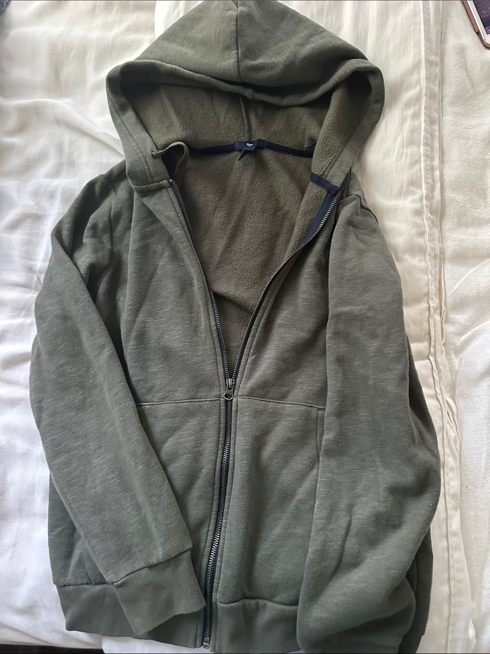 GAP Olive Green Fleece-Lined Hooded Jacket